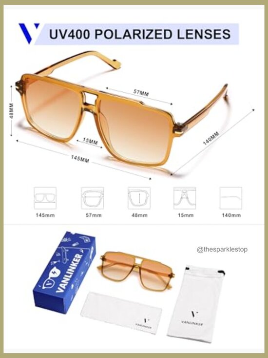 Polarized Plastic Aviator Sunglasses with UV400 Protection main image 4